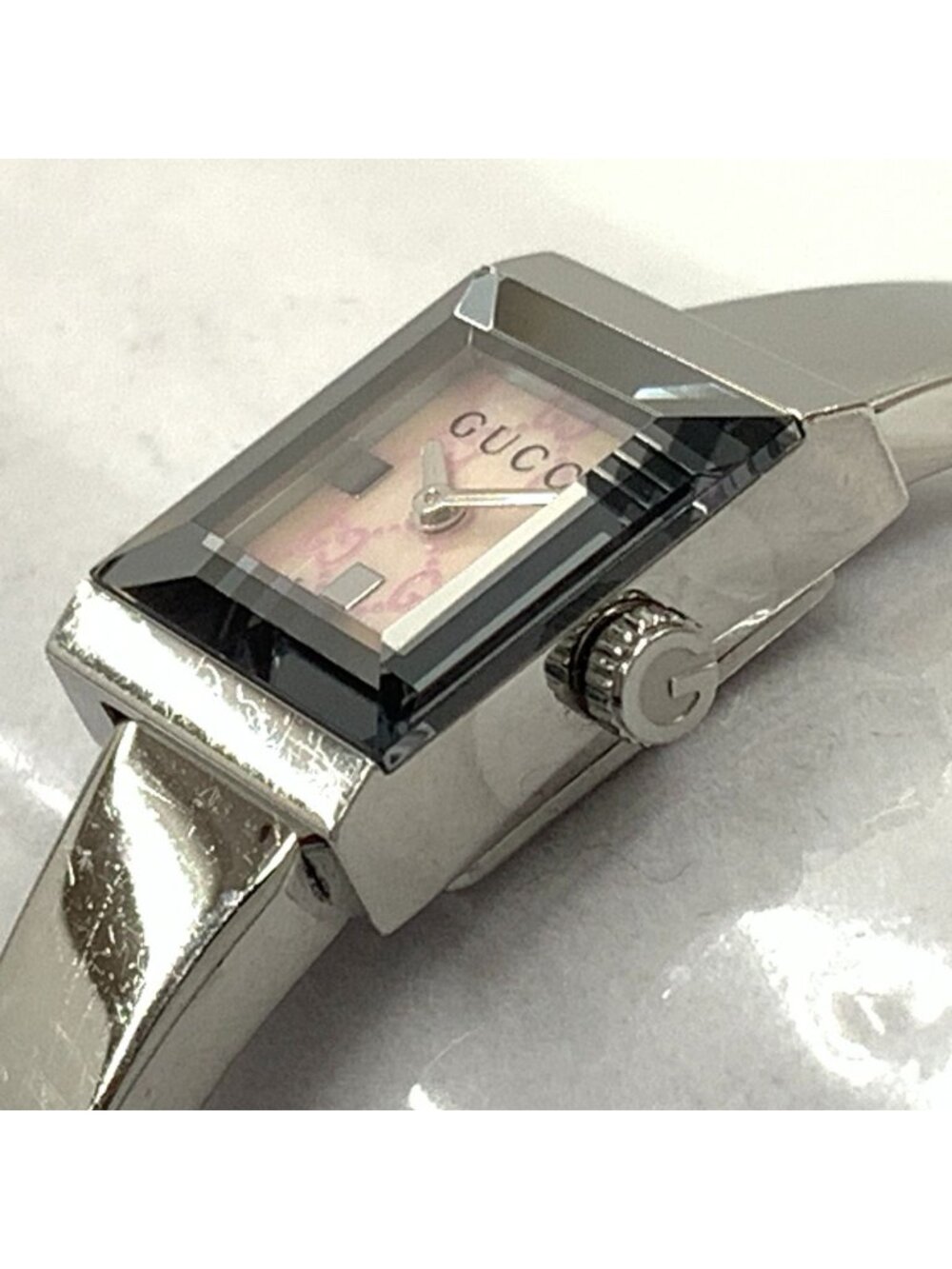 Gucci 128.5 Friends Bangle Watch Silver Pink - Picture 3 of 9